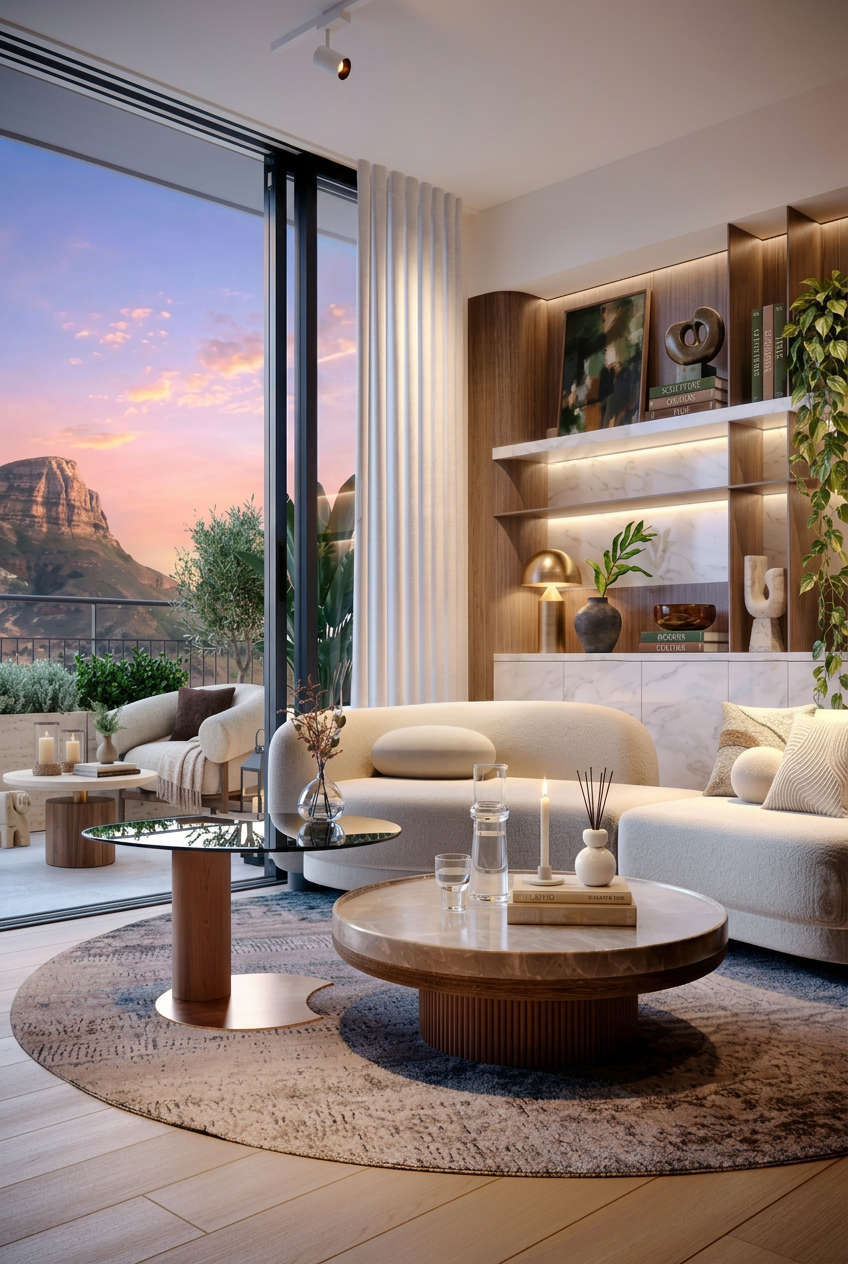 Luxury lounge with mountain views
