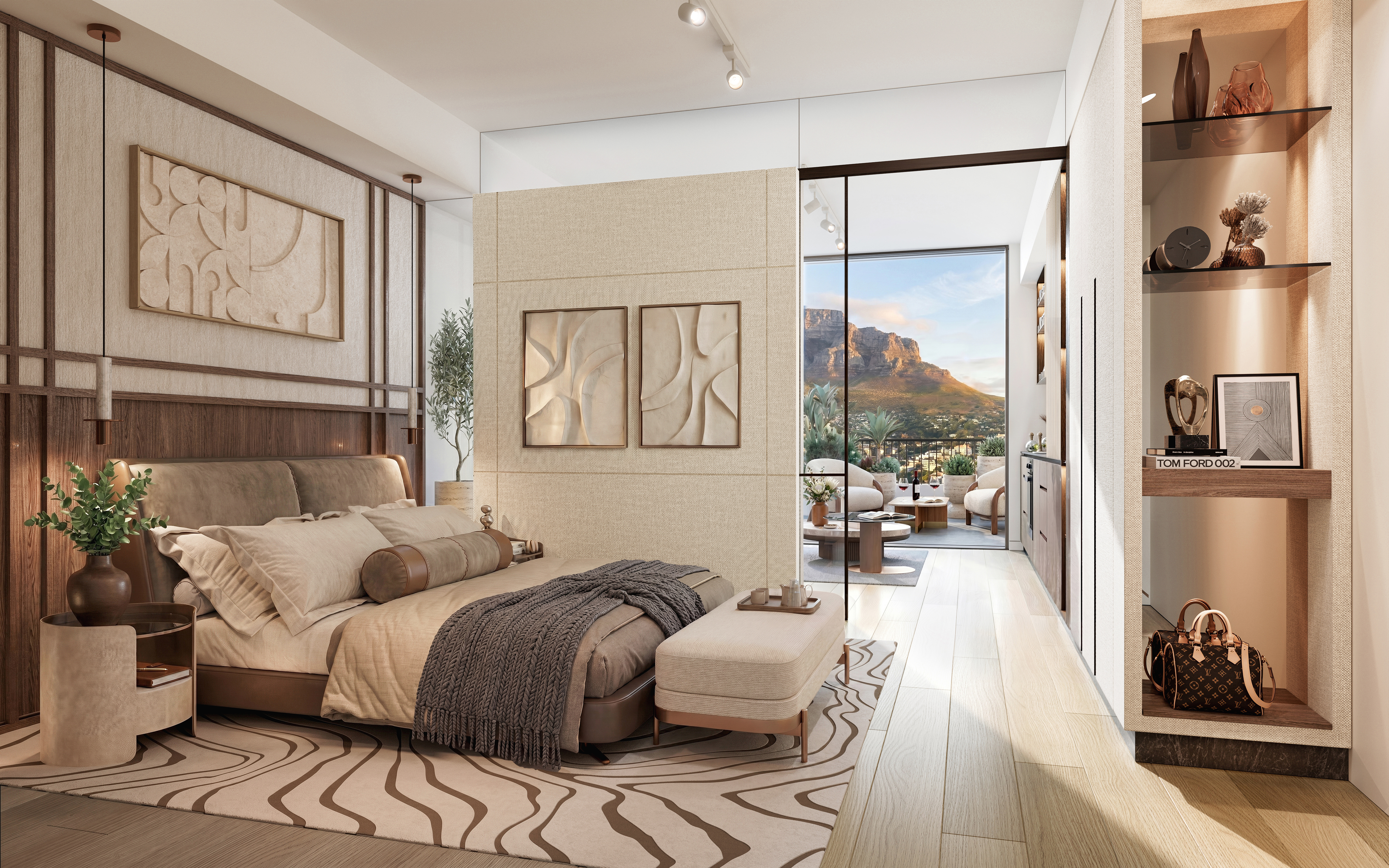 Designer kitchen and living space