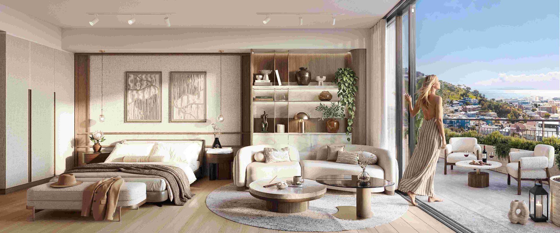 Living space with curated styling