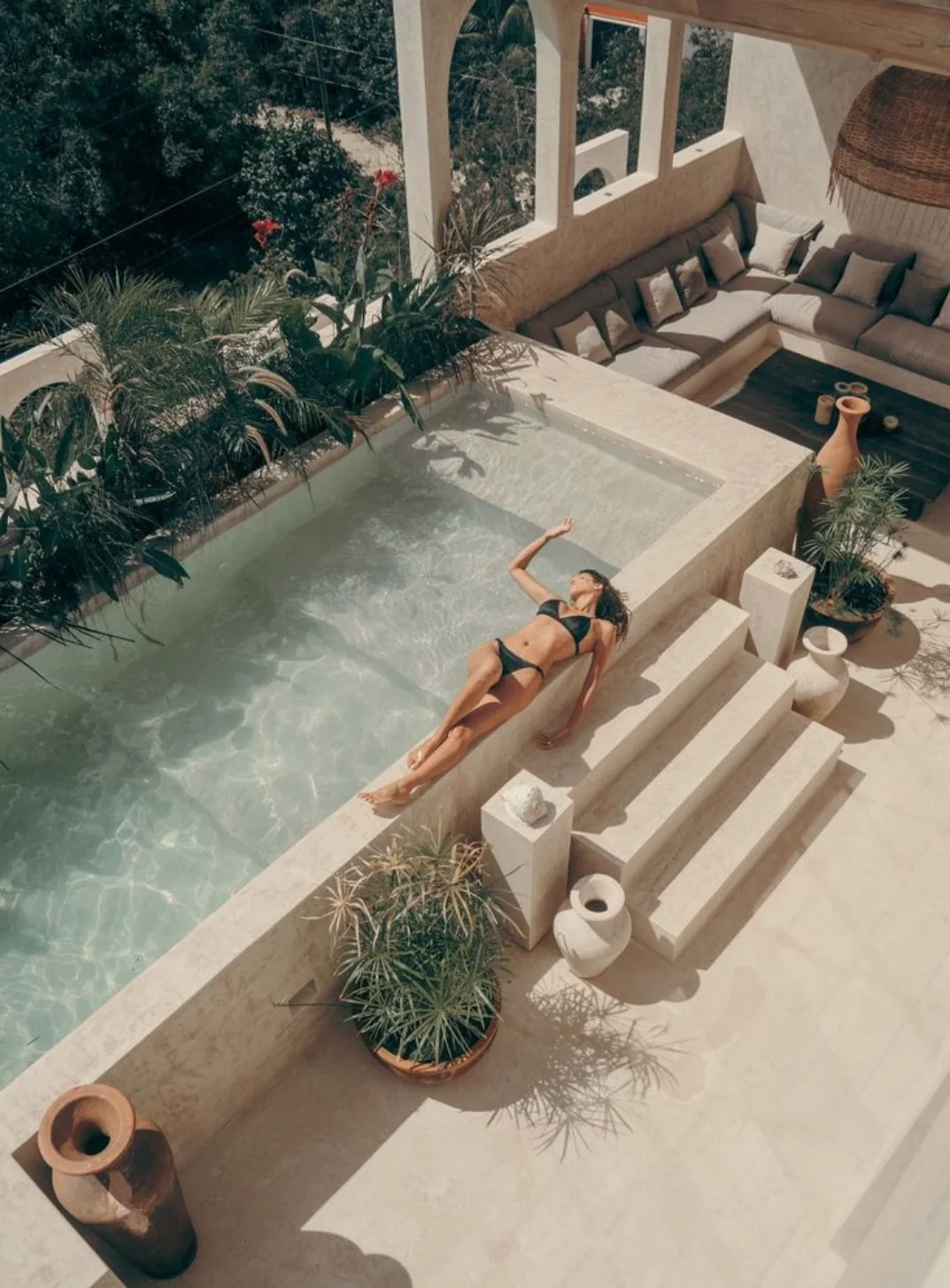 Luxury pool and lounge area