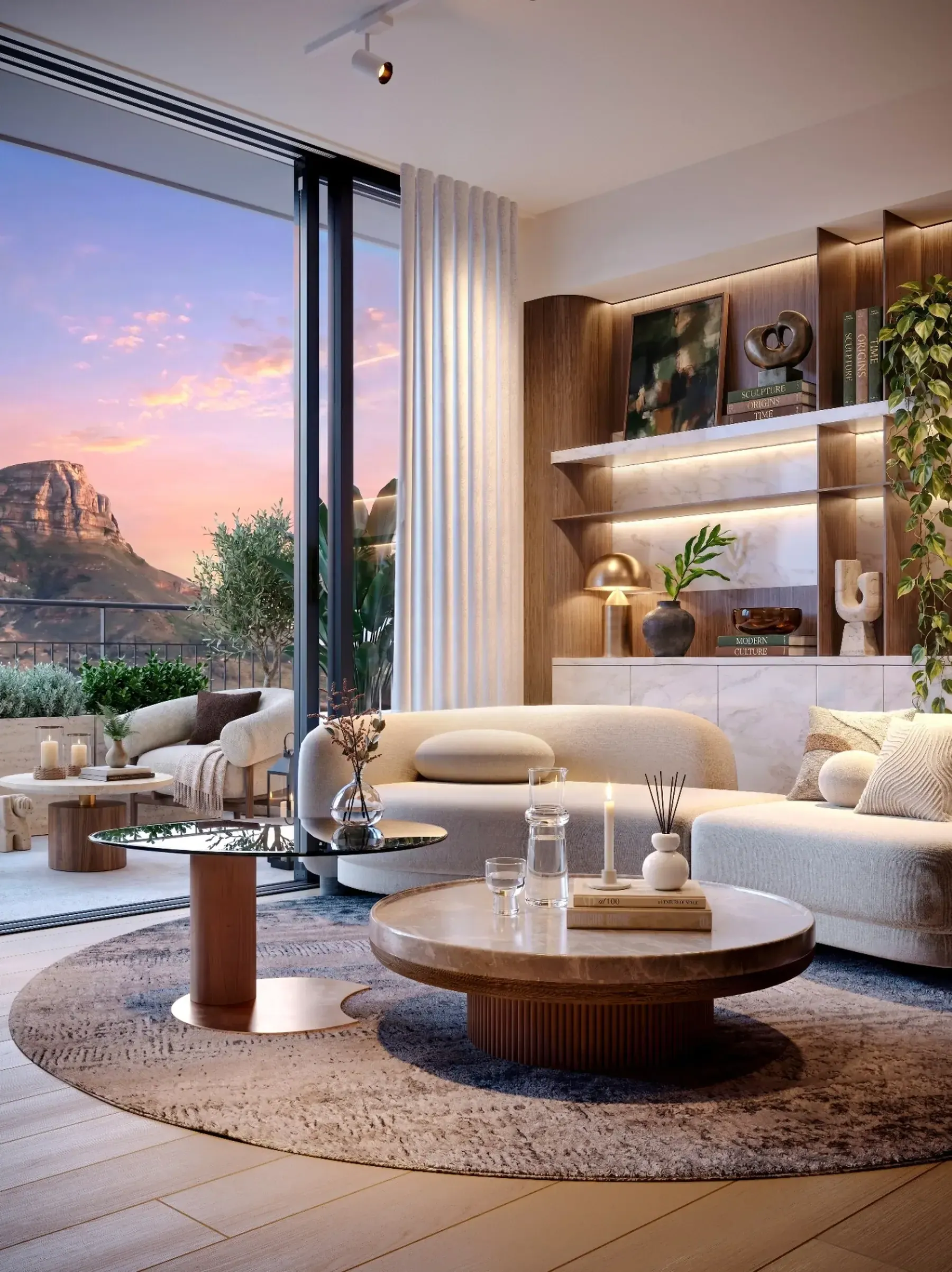 Luxury lounge with mountain views