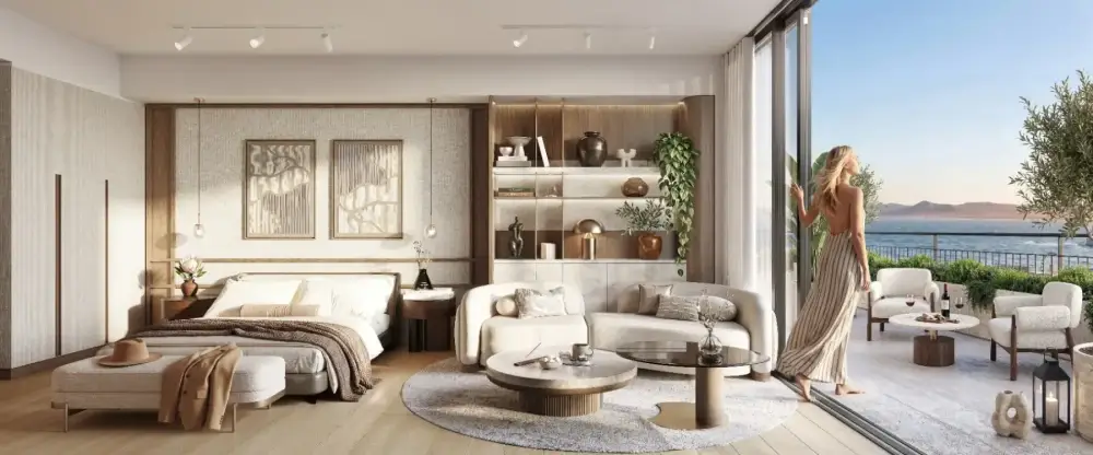 Bedroom suite with ocean and mountain views
