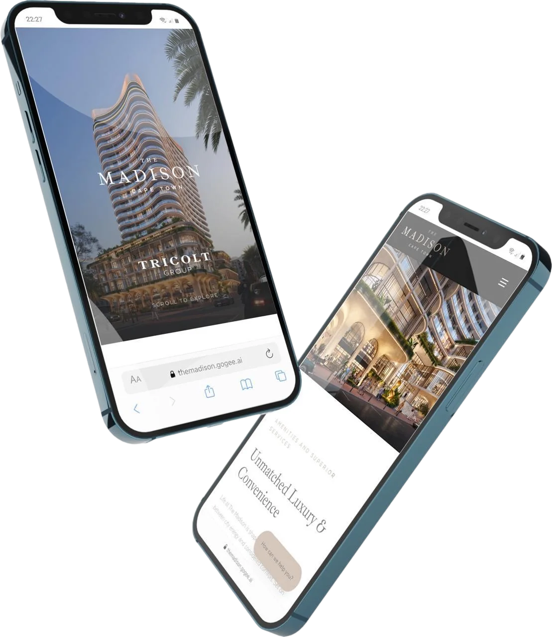 Online price list and apartment detail on mobile